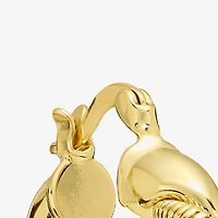 Silver Reflections Twisted Womens 14K Gold Over Brass 28.1mm Hoop Earrings