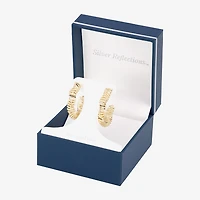 Silver Reflections Womens 14K Gold Over Brass 31.4mm Hoop Earrings