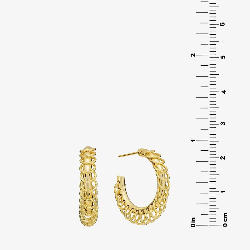 Silver Reflections Womens 14K Gold Over Brass 22.8mm Hoop Earrings
