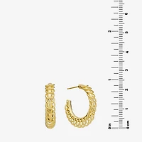 Silver Reflections Womens 14K Gold Over Brass 22.8mm Hoop Earrings