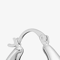 Silver Reflections Womens 31.4mm Hoop Earrings