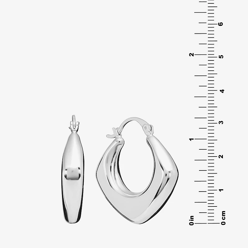 Silver Reflections Womens 31.4mm Hoop Earrings