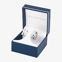 Silver Reflections Womens 31.4mm Hoop Earrings