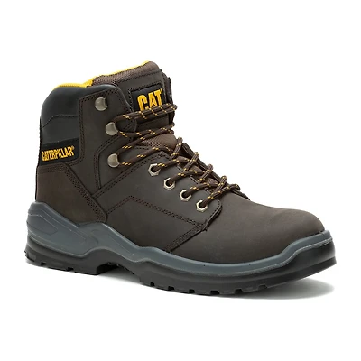 CAT Mens Striver Steel Toe Slip Resistant Block Heel Work Boots