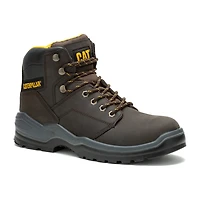 CAT Mens Striver Steel Toe Slip Resistant Block Heel Work Boots