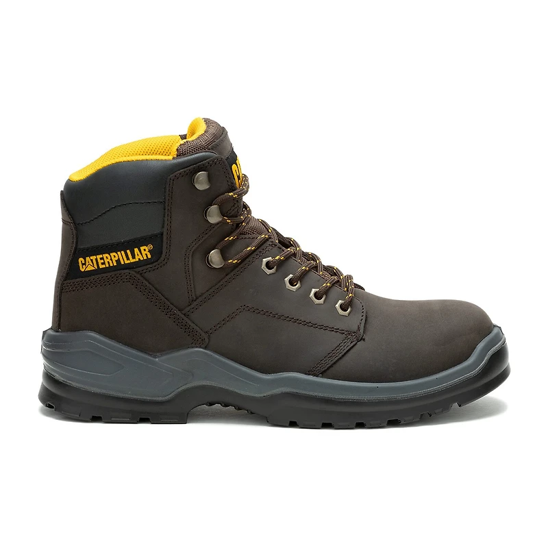CAT Mens Striver Steel Toe Slip Resistant Block Heel Work Boots