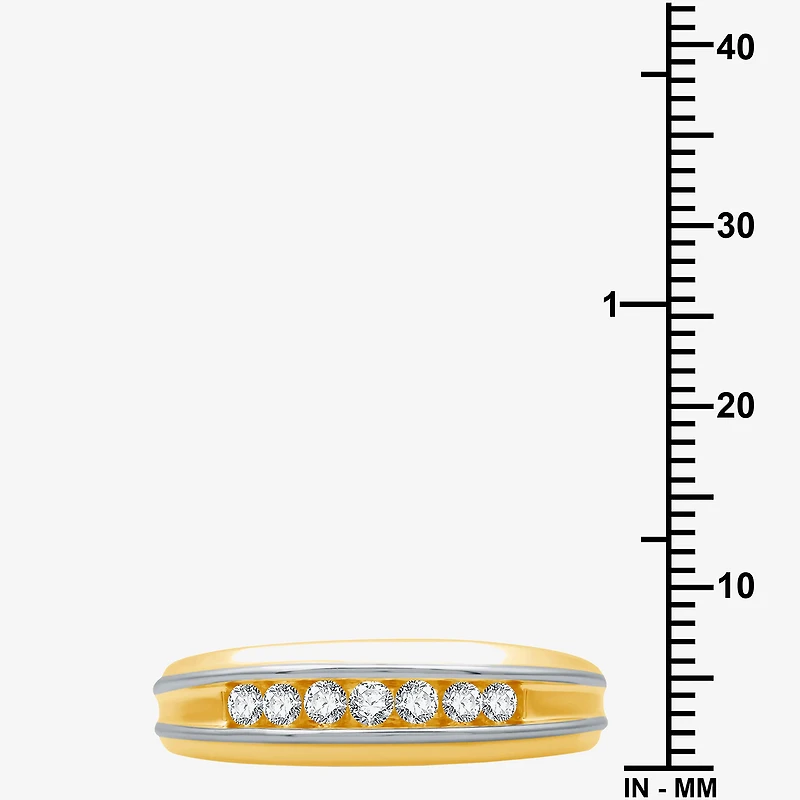 I Said Yes (H-I / I1) Mens 1/4 CT. T.W. Lab Grown White Diamond 14K Two Tone Gold Over Silver Wedding Band
