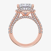 G-H / Vs2-Si1) Womens / CT. T.W. Lab Grown White Diamond 14K Gold Side Stone Halo Engagement Ring