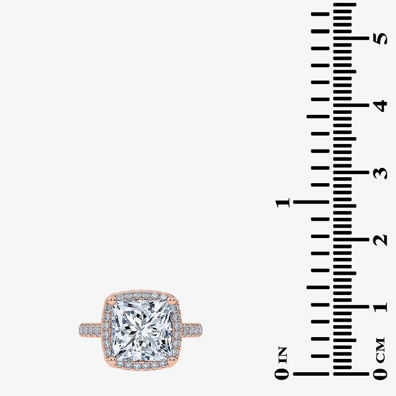 G-H / Vs2-Si1) Womens / CT. T.W. Lab Grown White Diamond 14K Gold Side Stone Halo Engagement Ring