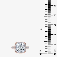 G-H / Vs2-Si1) Womens / CT. T.W. Lab Grown White Diamond 14K Gold Side Stone Halo Engagement Ring