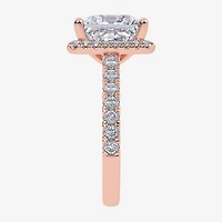 G-H / Vs2-Si1) Womens / CT. T.W. Lab Grown White Diamond 14K Gold Side Stone Halo Engagement Ring