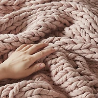 Madison Park Handmade Chunk Double Knit Plush Lightweight Throw