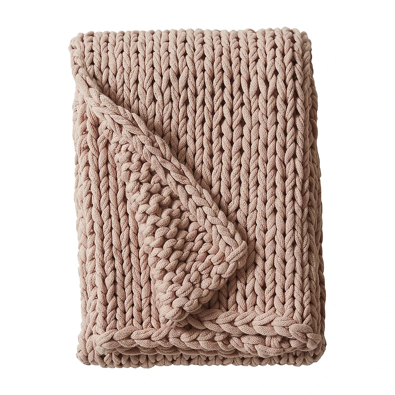 Madison Park Handmade Chunk Double Knit Plush Lightweight Throw