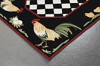 Liora Manne Frontporch Rooster Indoor/Outdoor Runner Rug Black