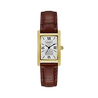 Caravelle Designed By Bulova Womens Brown Leather Strap Watch 44l234
