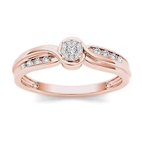 1/10 CT.T.W. Natural Diamond 10K Rose Gold Engagement Ring