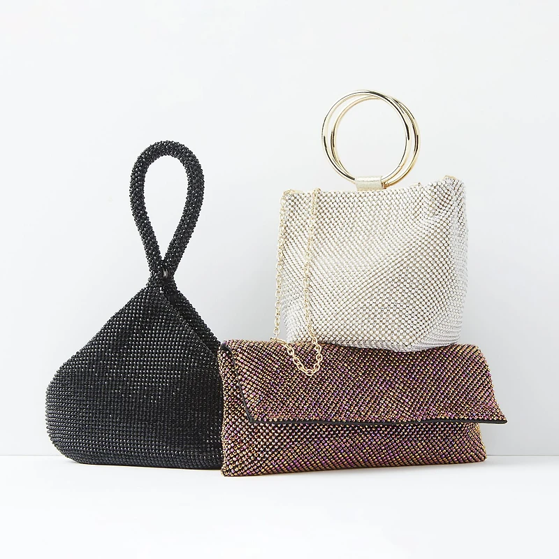 Gunne Sax by Jessica McClintock Staci Diamond Mesh Beaded Evening Bag