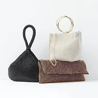 Gunne Sax by Jessica McClintock Staci Diamond Mesh Beaded Evening Bag