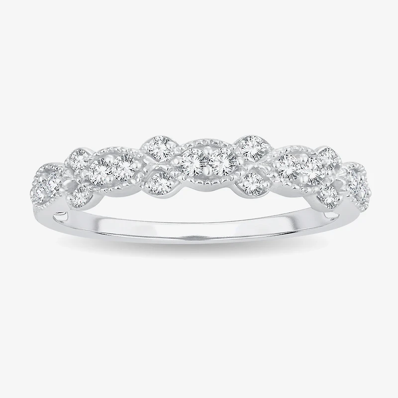 1/4 CT.T.W. Natural Diamond 10K or 14K White Gold Wedding Band