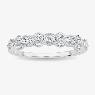 1/4 CT.T.W. Natural Diamond 10K or 14K White Gold Wedding Band
