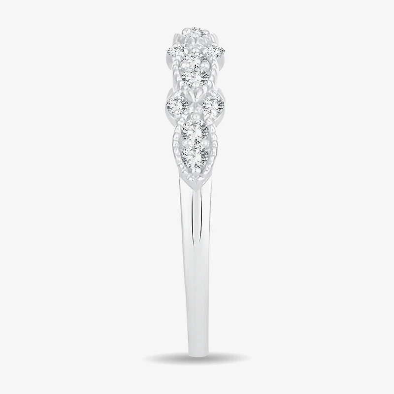 1/4 CT.T.W. Natural Diamond 10K or 14K White Gold Wedding Band