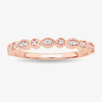 Diamond-Accent Wedding Band 10K or 14K Rose Gold
