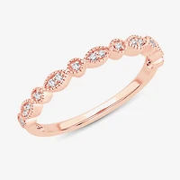 Diamond-Accent Wedding Band 10K or 14K Rose Gold
