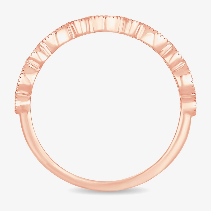 Diamond-Accent Wedding Band 10K or 14K Rose Gold
