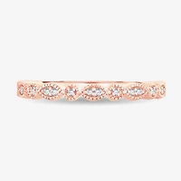 Diamond-Accent Wedding Band 10K or 14K Rose Gold