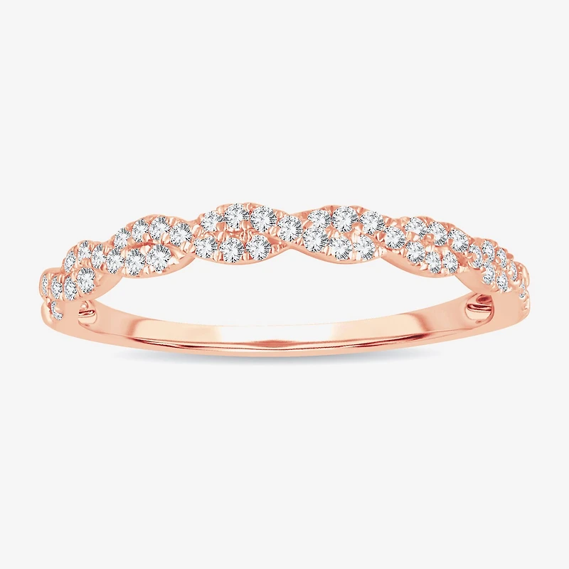 Signature By Modern Bride Womens 1/5 CT. Natural White Diamond 14K Gold Wedding Band