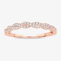 Signature By Modern Bride Womens 1/5 CT. Natural White Diamond 14K Gold Wedding Band