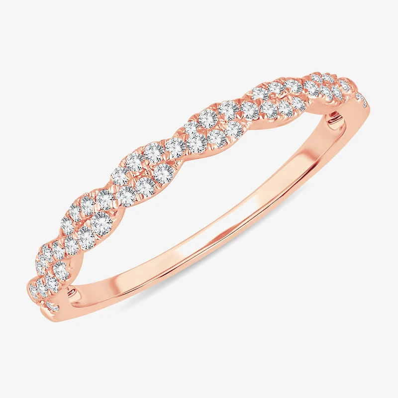 Signature By Modern Bride Womens 1/5 CT. Natural White Diamond 14K Gold Wedding Band