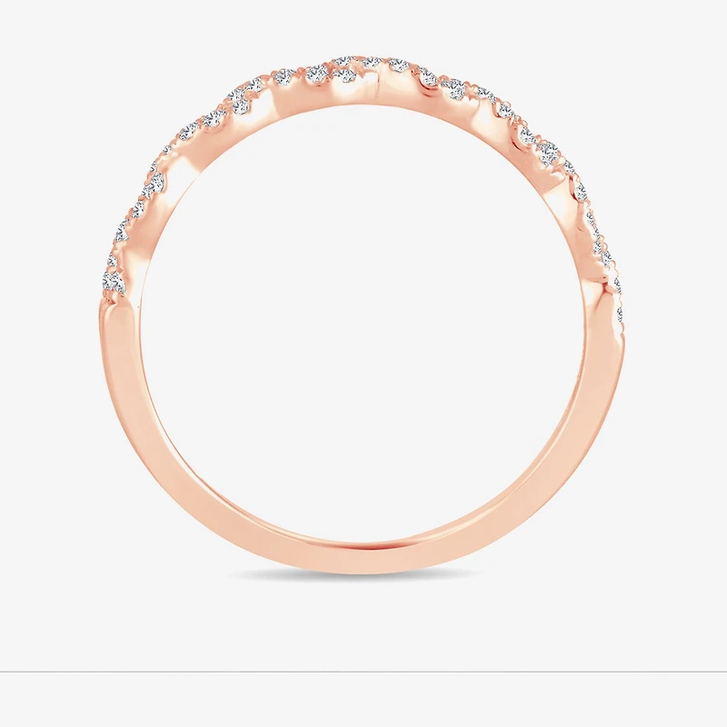 Signature By Modern Bride Womens 1/5 CT. Natural White Diamond 14K Gold Wedding Band