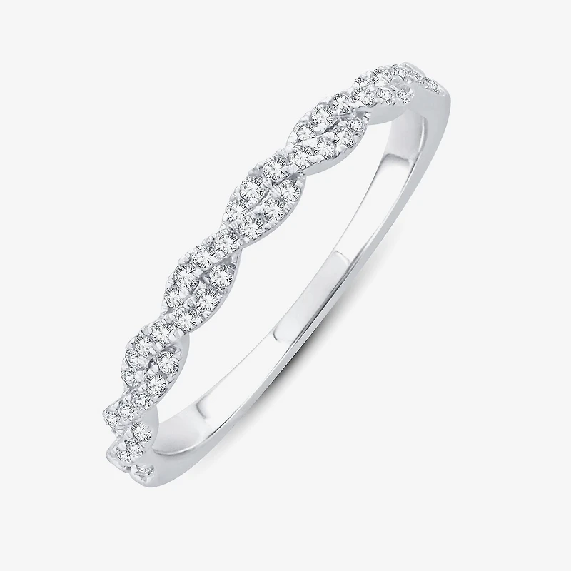 1/5 CT.T.W. Natural Diamond 10K or 14K White Gold Wedding Band