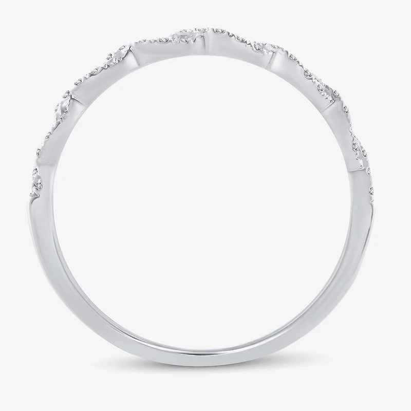 1/5 CT.T.W. Natural Diamond 10K or 14K White Gold Wedding Band