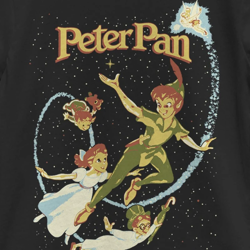 Little & Big Kid Girls Crew Neck Short Sleeve Regular Fit Peter Pan Tinker Bell Graphic T-Shirt