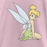 Little & Big Kid Girls Crew Neck Short Sleeve Regular Fit Peter Pan Tinker Bell Graphic T-Shirt