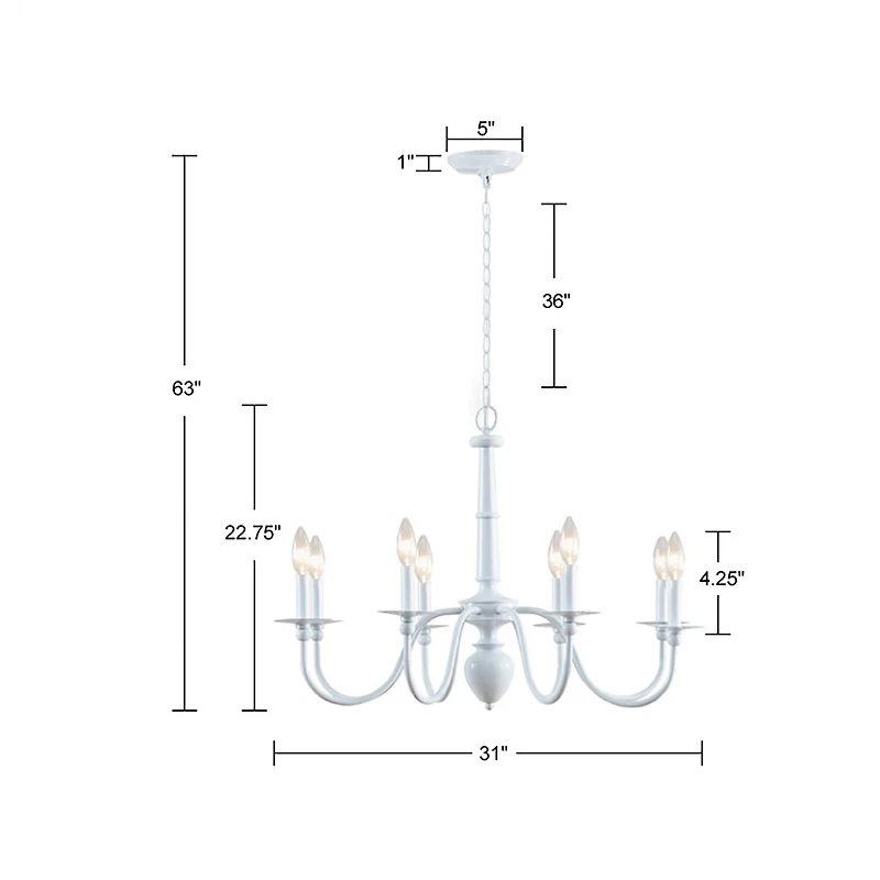 Martha Stewart Amelia 8-Light Metal Chandelier
