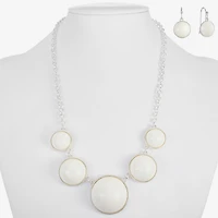 Liz Claiborne Collar Necklace And Drop Earring Womens 2-pc. Jewelry Set