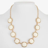 Monet Jewelry Womens Green 17 Inch Collar Necklace