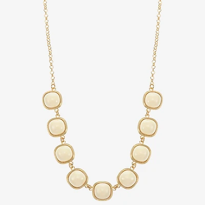Monet Jewelry Womens Green 17 Inch Collar Necklace