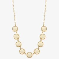Monet Jewelry Womens Green 17 Inch Collar Necklace