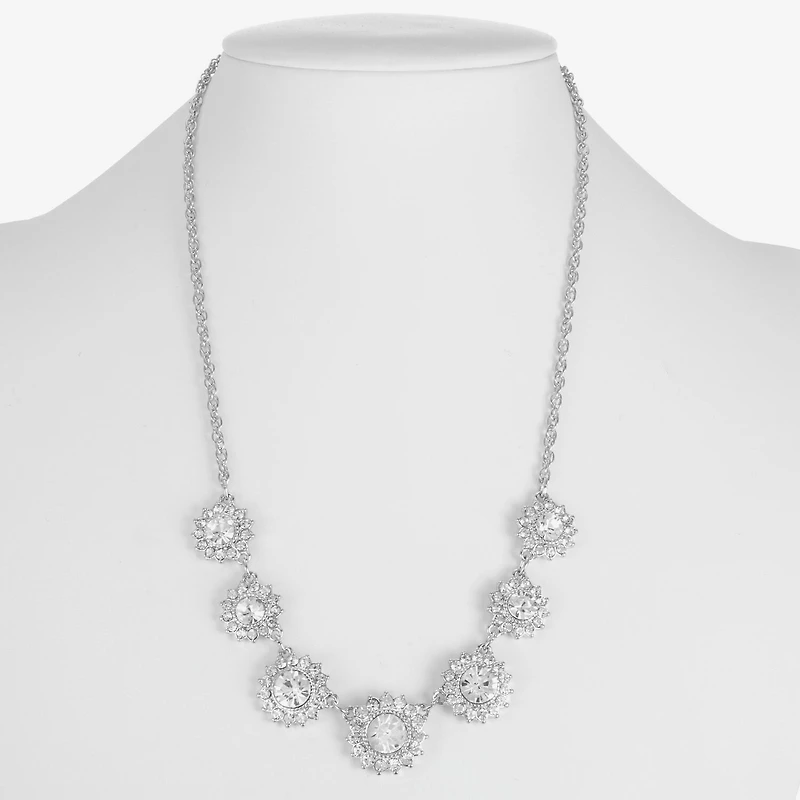 Monet Jewelry Timeless Silver Tone Womens 17 Inch Collar Necklace