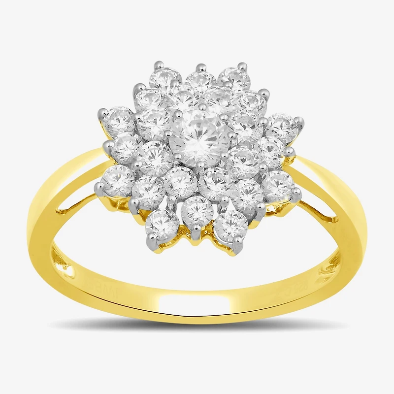 Womens CT. T.W. Lab Grown White Diamond 10K Gold Cocktail Ring