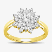 Womens CT. T.W. Lab Grown White Diamond 10K Gold Cocktail Ring