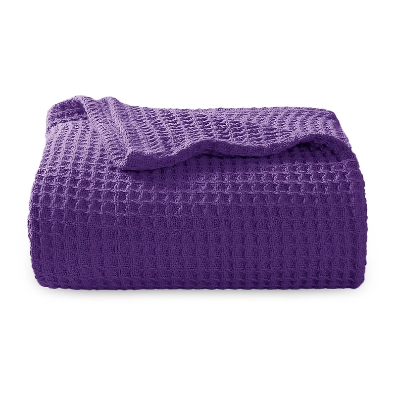 Bedsure® Cotton Solid-Waffle Midweight Blanket
