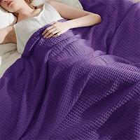 Bedsure® Cotton Solid-Waffle Midweight Blanket
