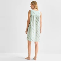 Adonna Womens Poplin Sleeveless Scoop Neck Nightgown