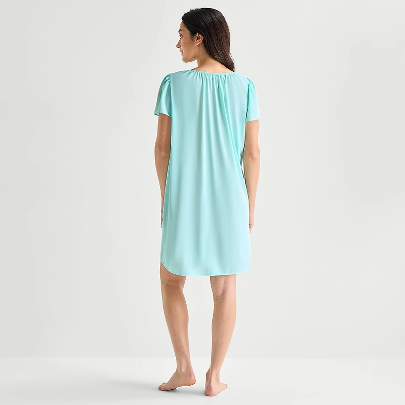 Adonna Womens Short Sleeve Round Neck Nightgown