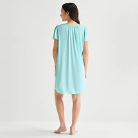Adonna Womens Short Sleeve Round Neck Nightgown